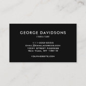 Carte De Visite Texture en cuir moderne look noir professionnel (Dos)