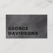 Carte De Visite Texture en cuir moderne look noir professionnel (Devant)