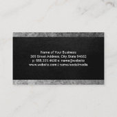 Carte De Visite Texture en cuir noir | Ajustement Gris Gris (Dos)