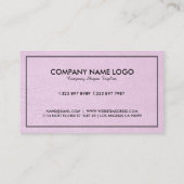 Carte De Visite Texture en cuir rose clair simple Cadre noir (Dos)
