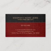 Carte De Visite Texture en cuir rouge et noir (Dos)