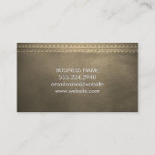 Carte De Visite Texture en cuir Sepia | Double pointillé (Dos)