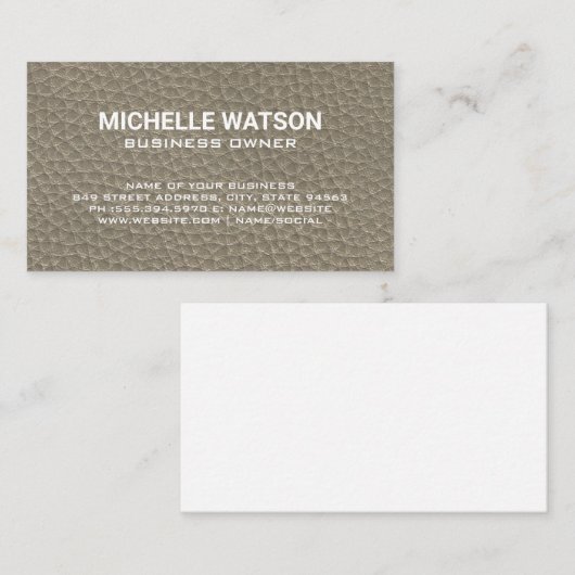 Carte De Visite Texture en cuir vert (Devant / Derrière)