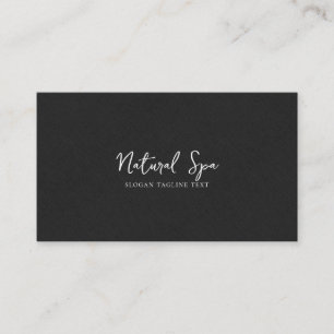 Carte De Visite Texture en lin noir Imprimer Typographie blanche