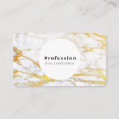 Carte De Visite Texture en marbre blanc et or (Devant)