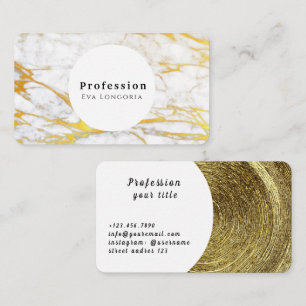 Carte De Visite Texture en marbre blanc et or