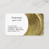 Carte De Visite Texture en marbre blanc et or (Dos)