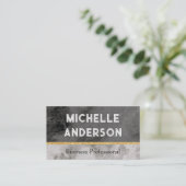 Carte De Visite Texture en marbre noir blanc (Debout devant)