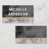 Carte De Visite Texture en marbre noir blanc (Devant / Derrière)