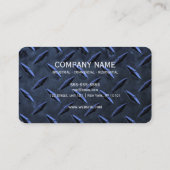 Carte De Visite Texture en métal bleu Construction personnalisée (Dos)