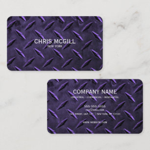 Carte De Visite Texture en métal mauve Construction personnalisée
