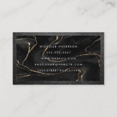 Carte De Visite Texture en pierre noire | Découpe en cuir (Dos)