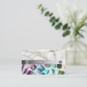 Carte De Visite Texture en quartz cristal d'Améthyste minéral (Debout devant)