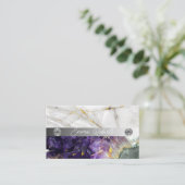 Carte De Visite Texture en quartz cristal d'Améthyste minéral (Debout devant)