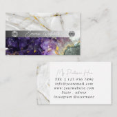 Carte De Visite Texture en quartz cristal d'Améthyste minéral (Devant / Derrière)