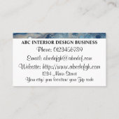 Carte De Visite Texture et typographie de marbre bleu moderne (Dos)