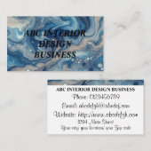 Carte De Visite Texture et typographie de marbre bleu moderne (Devant / Derrière)