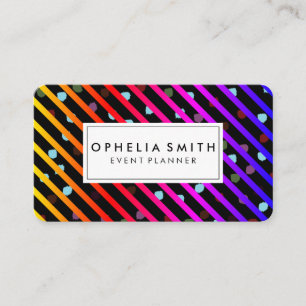 Carte De Visite Texture Festive Chic Stripes et Dots