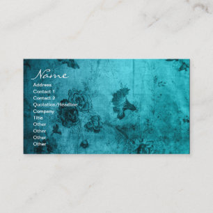 Carte De Visite Texture florale vintage bleue d'affaires
