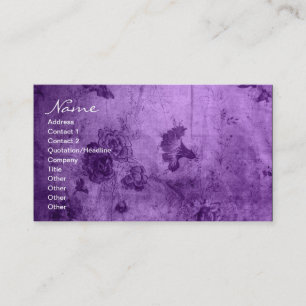 Carte De Visite Texture florale vintage pourpre d'affaires