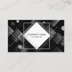 Carte De Visite Texture géométrique abstraite diamant noir blanc