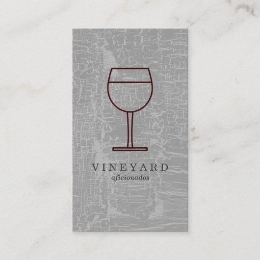 Carte De Visite Texture Gris avec verre à vin (Devant)