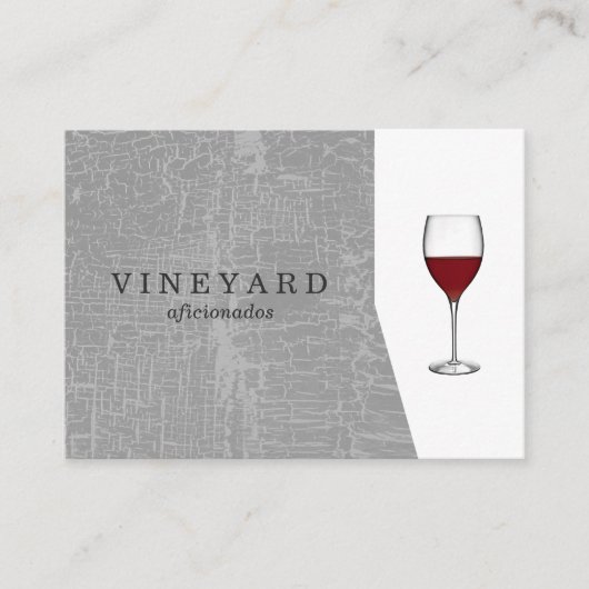Carte De Visite Texture Gris avec verre à vin (Devant)