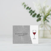 Carte De Visite Texture Gris avec verre à vin (Debout devant)