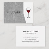 Carte De Visite Texture Gris avec verre à vin (Devant / Derrière)