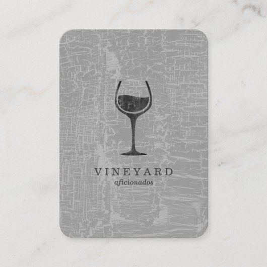 Carte De Visite Texture Gris avec verre à vin (Devant)
