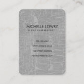 Carte De Visite Texture Gris avec verre à vin (Dos)