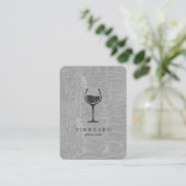 Carte De Visite Texture Gris avec verre à vin (Debout devant)