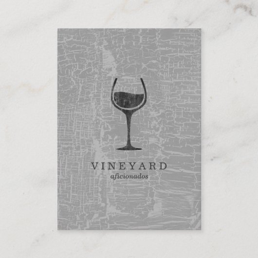 Carte De Visite Texture Gris avec verre à vin (Devant)