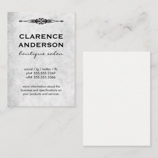 Carte De Visite Texture Gris d'élément organique (Devant / Derrière)