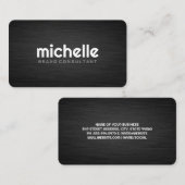 Carte De Visite Texture gris foncé | Texte simple (Devant / Derrière)