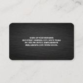 Carte De Visite Texture gris foncé | Texte simple (Dos)
