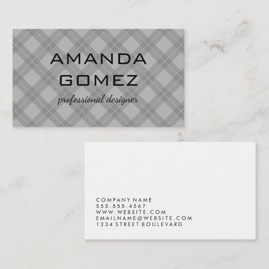 Carte De Visite Texture gris Jacquard (Devant / Derrière)