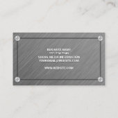 Carte De Visite Texture gris métallique | Vis (Dos)