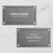 Carte De Visite Texture gris métallique | Vis (Devant / Derrière)