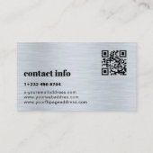 Carte De Visite Texture Gris Métallisé Simple Bonjour (Dos)