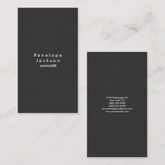 Carte De Visite Texture Gris Moderne Plain Professionnel Design (Devant / Derrière)