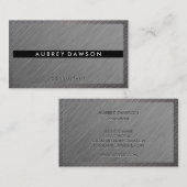 Carte De Visite Texture grise | Bordure d'acier (Devant / Derrière)