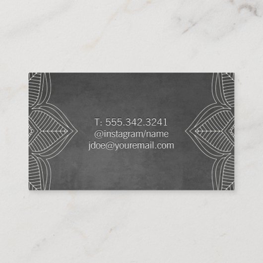 Carte De Visite Texture grise | Mandala Elements (Dos)