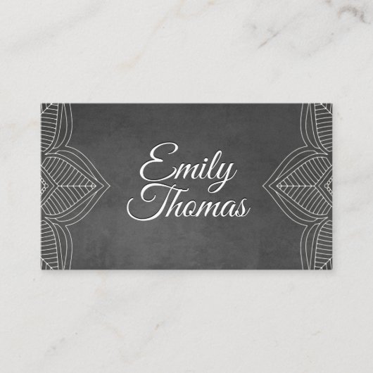 Carte De Visite Texture grise | Mandala Elements (Devant)