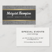 Carte De Visite Texture grise | Métallique d'or (Devant / Derrière)