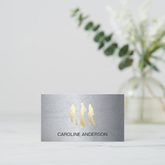 Carte De Visite Texture grise | Modèles (Debout devant)