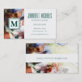 Carte De Visite Texture grunge d'aquarelle abstraite avec la (Devant / Derrière)