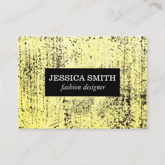 Carte De Visite Texture Grunge Jaune Élégante (Devant)