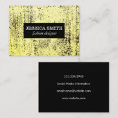 Carte De Visite Texture Grunge Jaune Élégante (Devant / Derrière)
