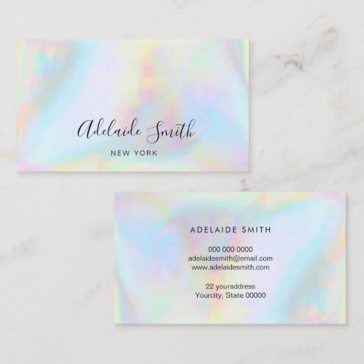 Carte De Visite texture holographique FAUX (Devant / Derrière)